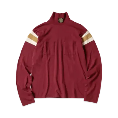 KAPITAL 20/- Hard Ball High Neck Poke Long Tee "Wine"