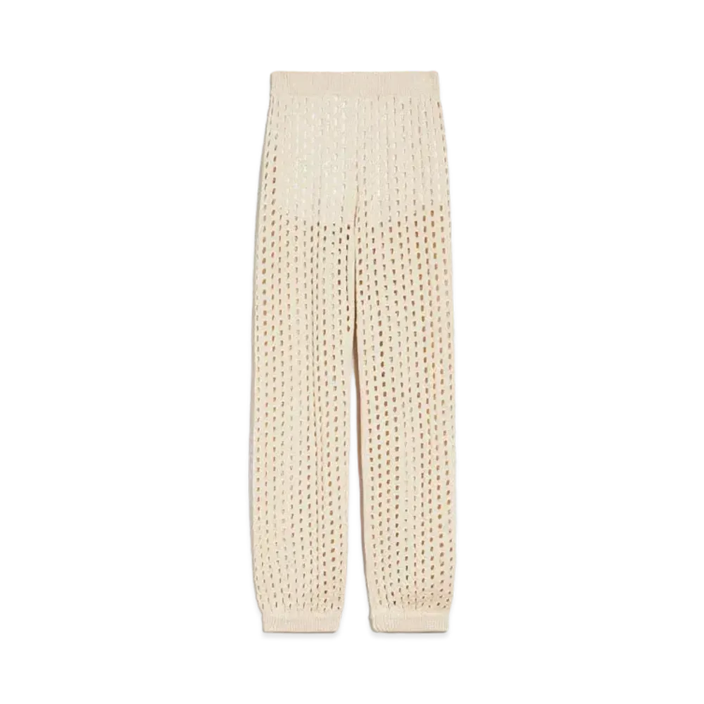 Max Mara Cetina Pure Cotton Mesh Joggers "Ivory"