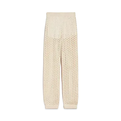 Max Mara Cetina Pure Cotton Mesh Joggers "Ivory"