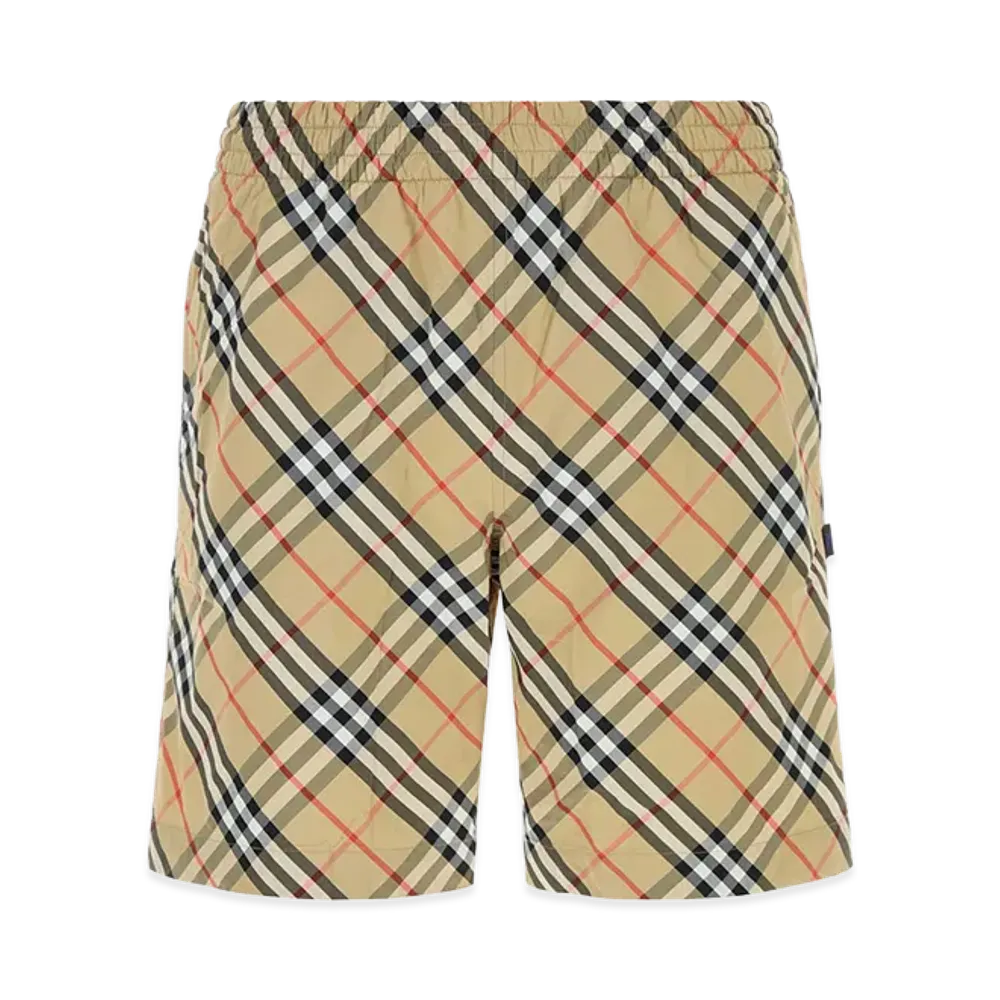 Burberry Embroidered Nylon Swimming Shorts "Checked"