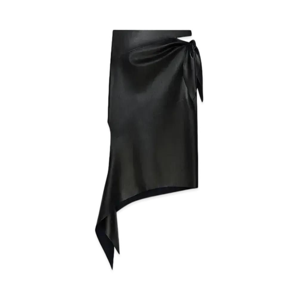Courreges Slash Leather Skirt "Black"