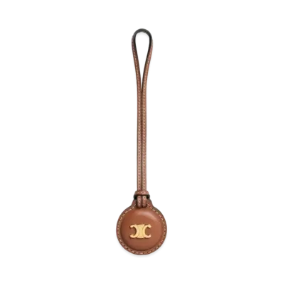 CELINE Airtag Medal Holder In Smooth Lambskin "Tan"
