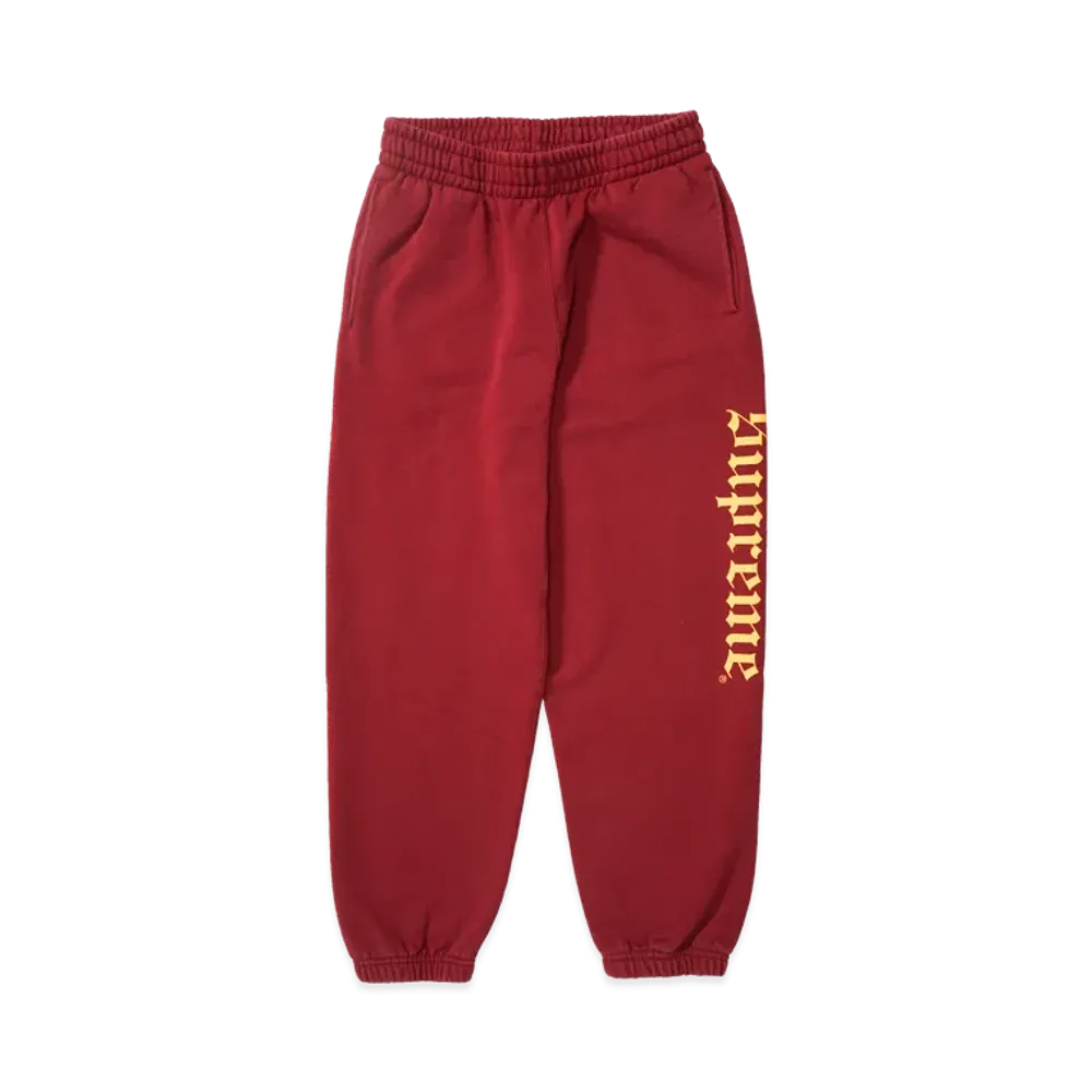 Supreme Washed Old English Sweatpant "Cardinal"