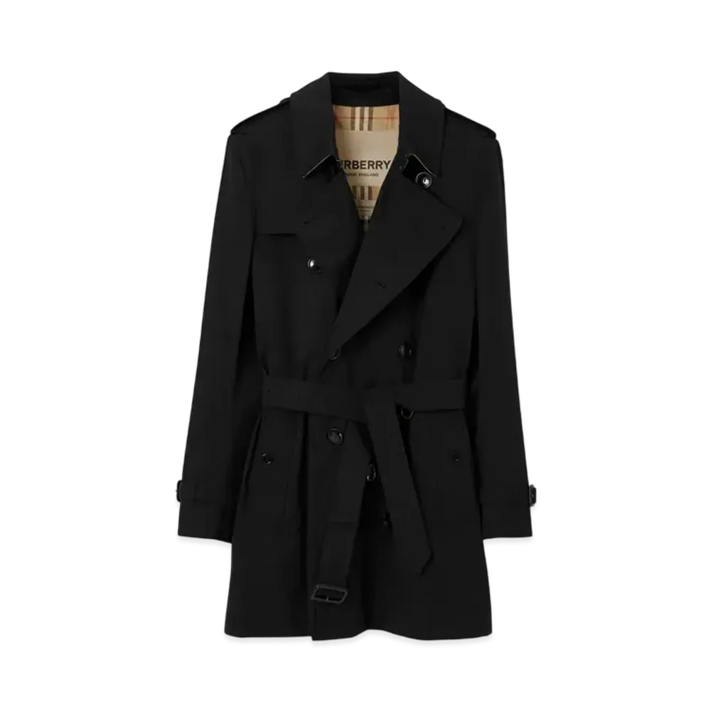 Burberry Short Kensington Heritage Trench Coat "Black"