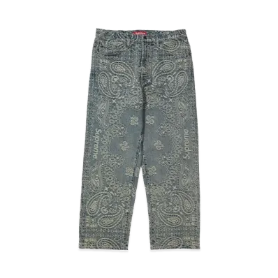 Supreme Bandana Jacquard Baggy Jean "Blue"
