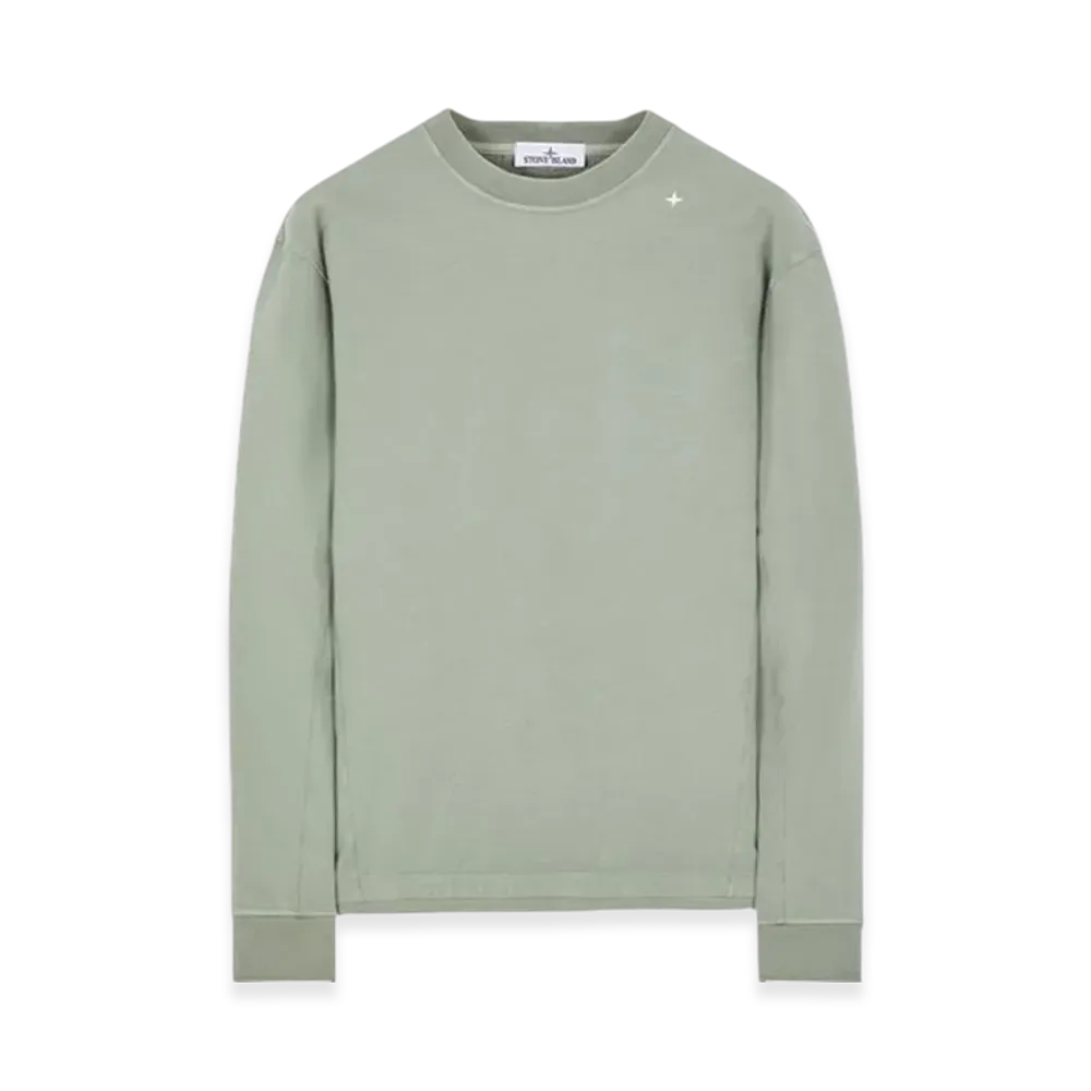 Stone Island 601G5 Stellina Super Stretch Cotton Fleece Crewneck Sweatshirt - 23FW "Sage Green"
