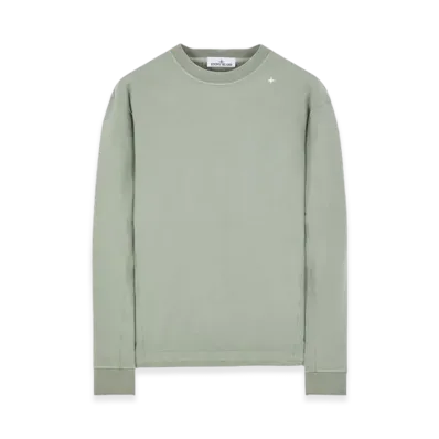 Stone Island 601G5 Stellina Super Stretch Cotton Fleece Crewneck Sweatshirt - 23FW "Sage Green"