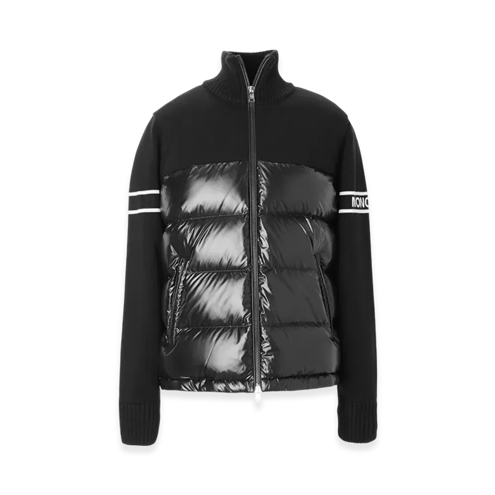 MONCLER Mens Down Panel Knit Blouson "Nightblue"