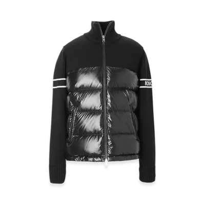 MONCLER Mens Down Panel Knit Blouson "Nightblue"