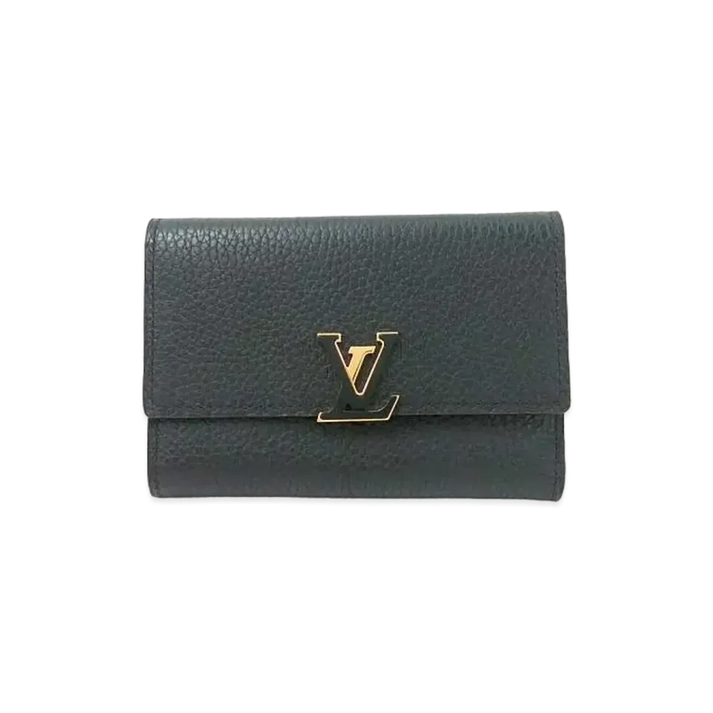 Louis Vuitton Capucines Compact Wallet Taurillon Leather "Black/Pink"