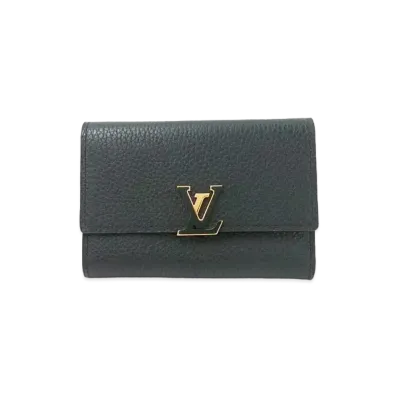 Louis Vuitton Capucines Compact Wallet Taurillon Leather "Black/Pink"