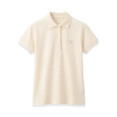 Maison Kitsune Women's Baby Fox Cropped Polo Shirt "Noblebeige"
