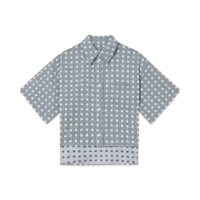 KENZO 'WEAVE' Cropped Shirt "Pale Grey"