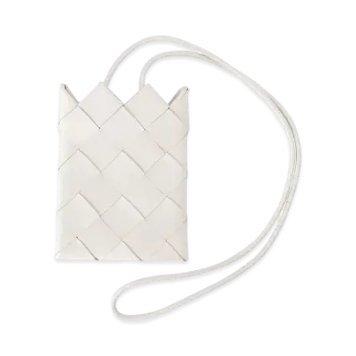 Bottega Veneta Intrecciato Mini Pouch Shoulder Bag "White"