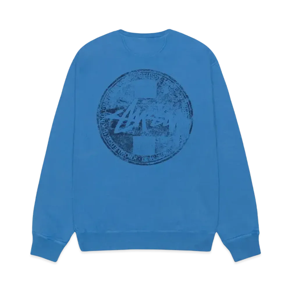Stussy Dot Stamp Crew Pigment Dyed "Blue"