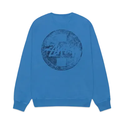 Stussy Dot Stamp Crew Pigment Dyed "Blue"
