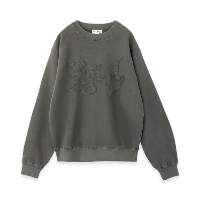 X-Girl Women's Distorted Logo Patch Faded Sweat Top "Back"
