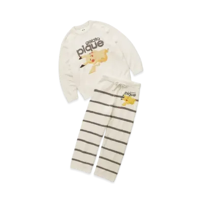 GELATO PIQUE x Pokemon Sleep Mens Babymoko Jacquard Pullover & Long Pants Set "Ivory"