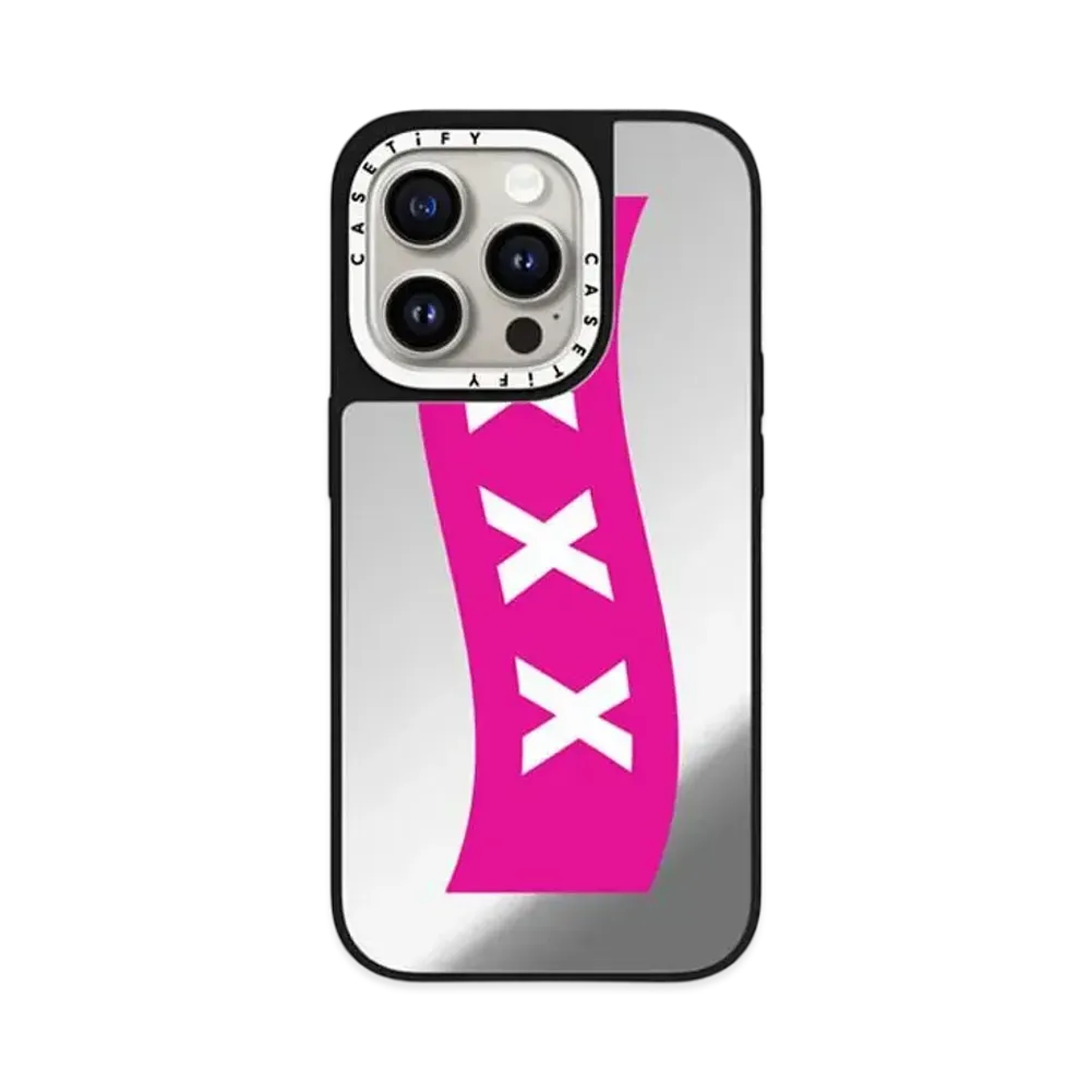 GOD SELECTION XXX x fragment design x CASETiFY Box Logo Pink Case "Mirror"