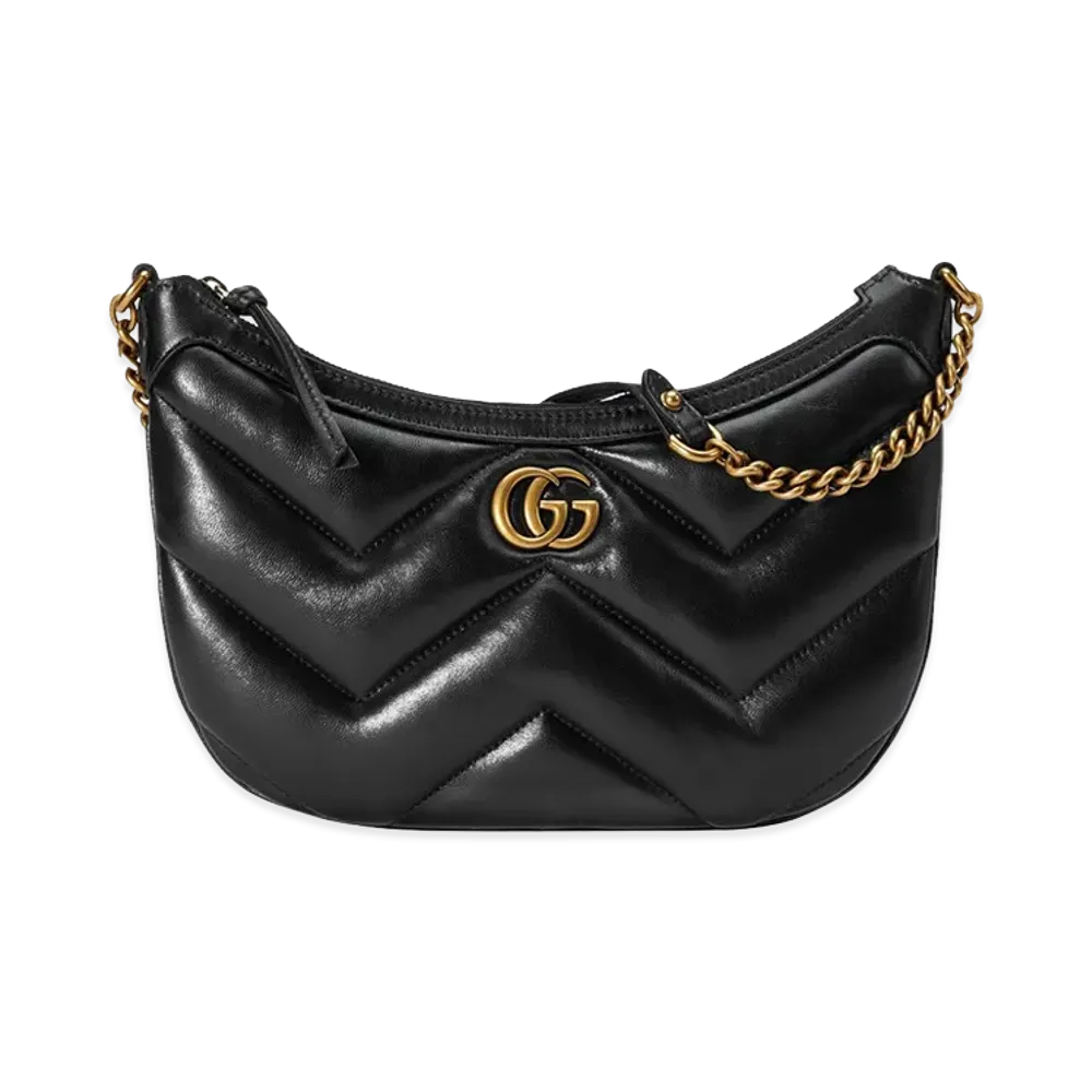 GUCCI Women's Leather GG Marmont Shoulder Bag "Black"