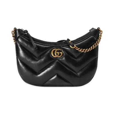 GUCCI Women's Leather GG Marmont Shoulder Bag "Black"