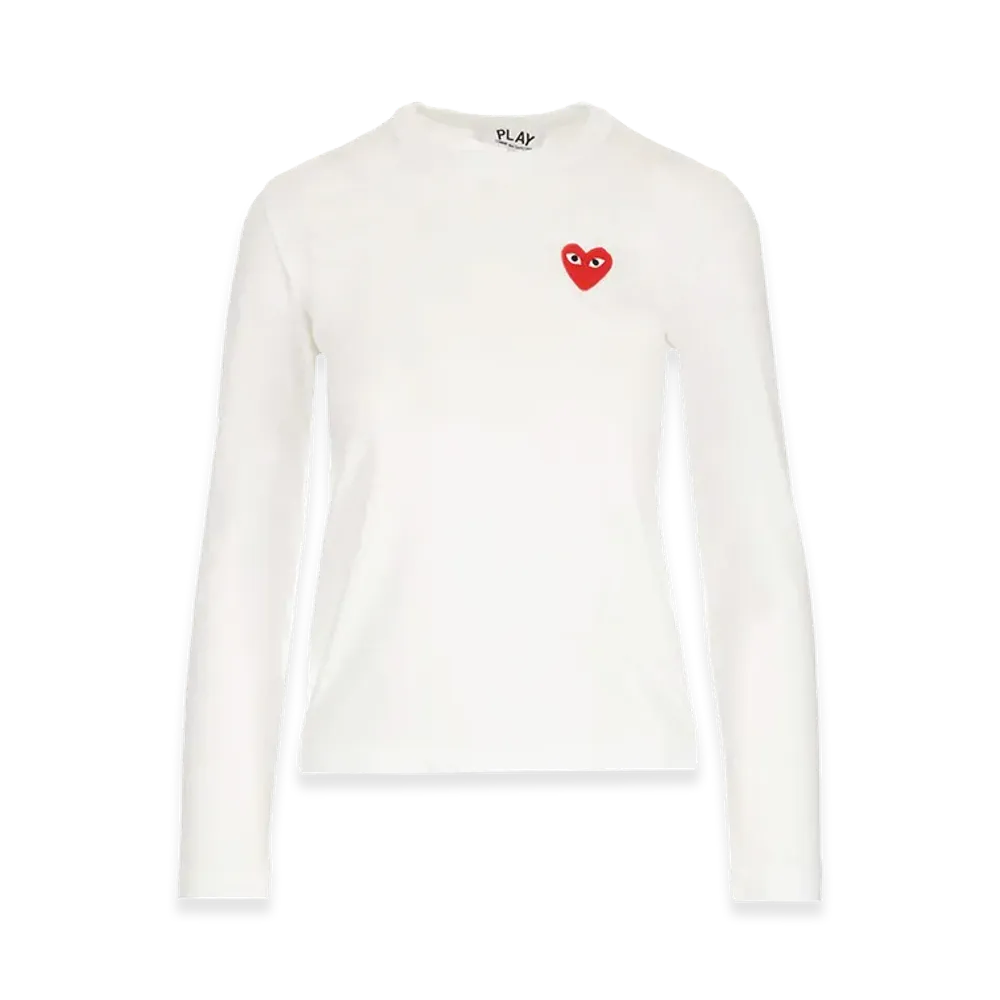 PLAY COMME des GARCONS Women's Long Sleeve T-Shirts "White"