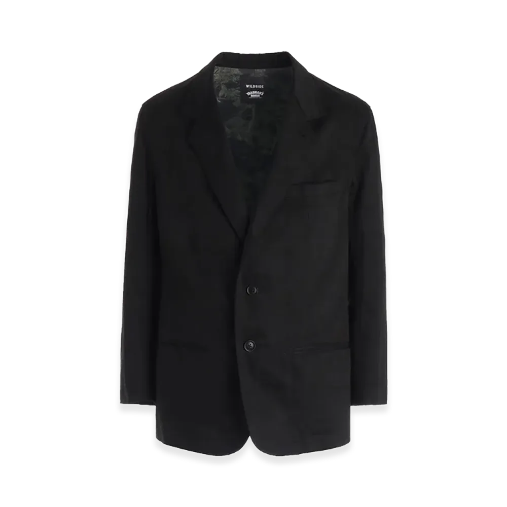 WILDSIDE YOHJI YAMAMOTO x Tradman's BONSAI Cotton Chino 2B Tailored Collar Jacket "Black"