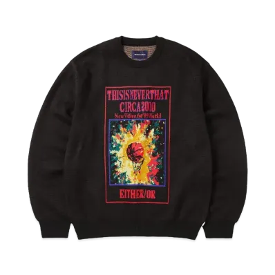 thisisneverthat Basketball Hoop Knit Sweater "Black"