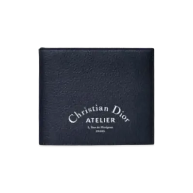 Dior Grain Calfskin Wallet "Navy Blue"