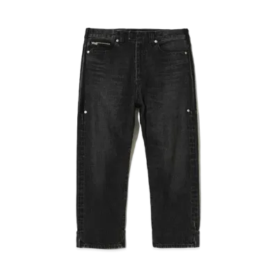 UNDERCOVER Cowhide Leather Switching Denim Pants "Black"
