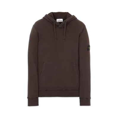 Stone Island 64120 BRUSHED COTTON FLEECE "Dark Brown"