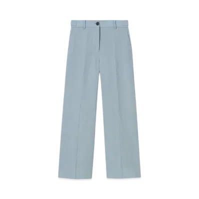 Paul Smith Women's Ramie Mix Wide Pants "LightBlue"