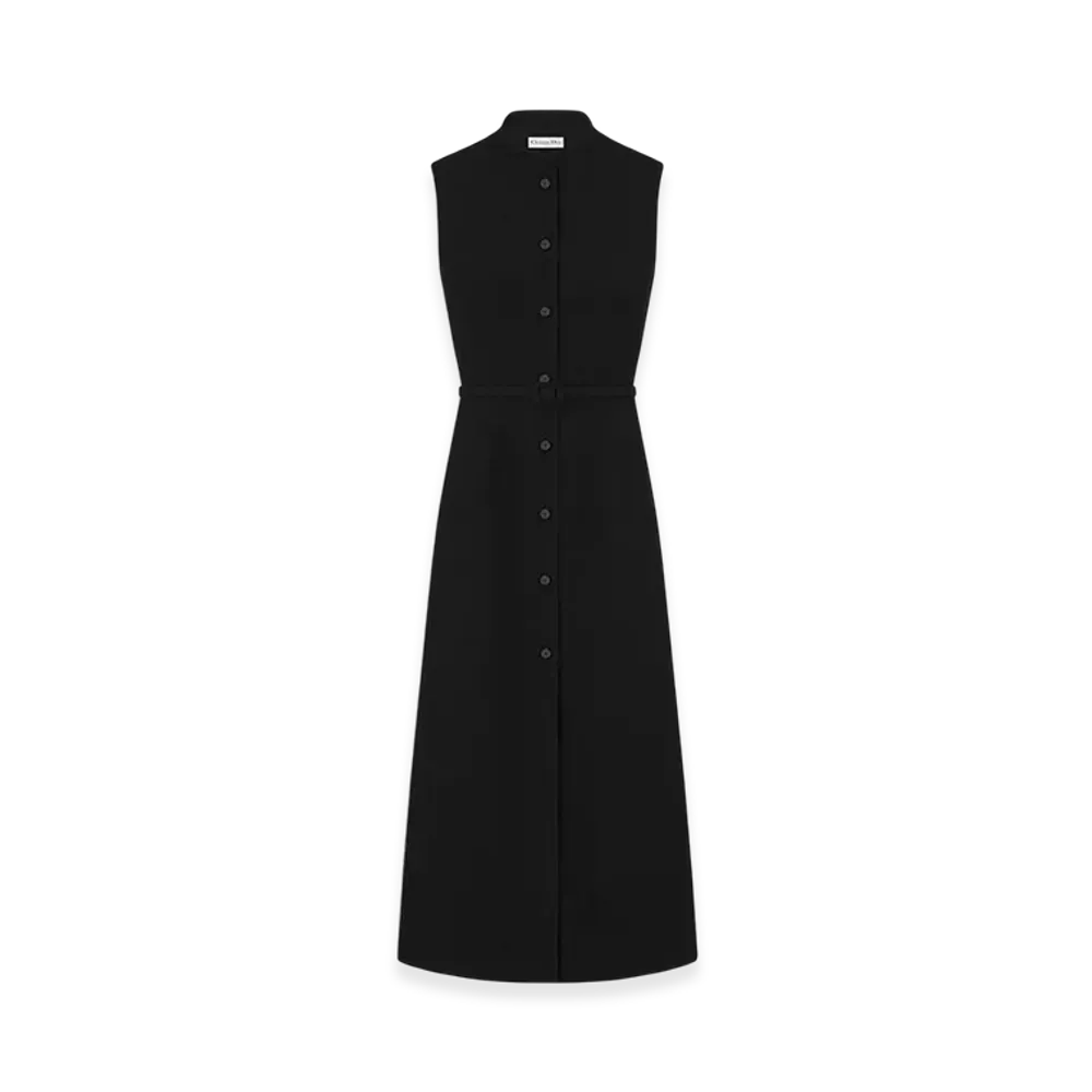 Dior Women's Mid-Length Blazer Dress Virgin Wool Cotton Boucle "Black"