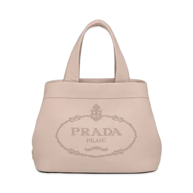 PRADA Small Leather Tote Bag "Water Lily"