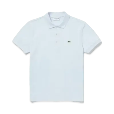 LACOSTE Slim Fit Solid Short Sleep Polo Shirt "Light Blue"