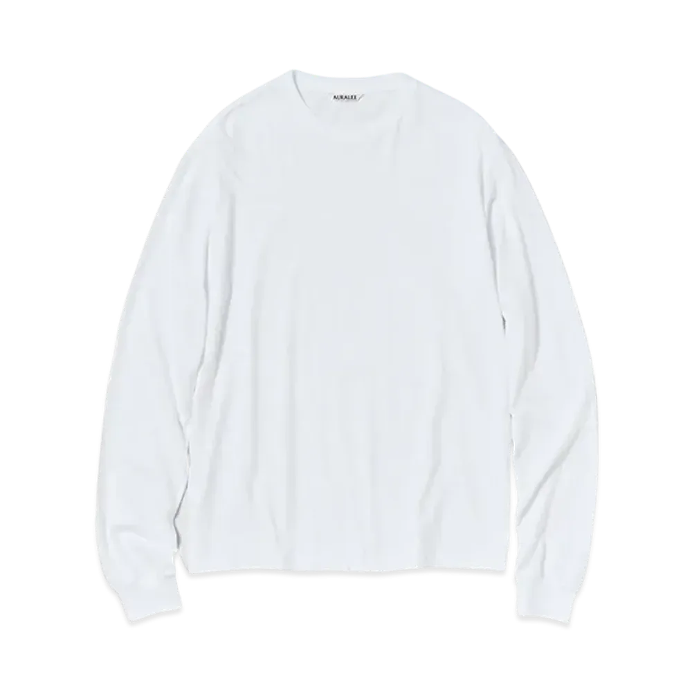 AURALEE Seamless L/S Tee "White"