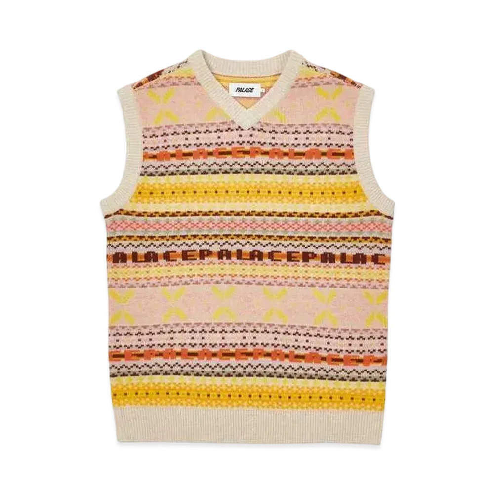 PALACE FAIRISLE KNIT VEST "Brown"