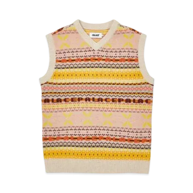 PALACE FAIRISLE KNIT VEST "Brown"
