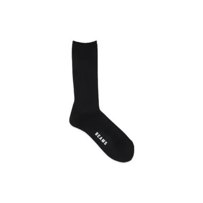 BEAMS Ribbed Pile Socks "Black"