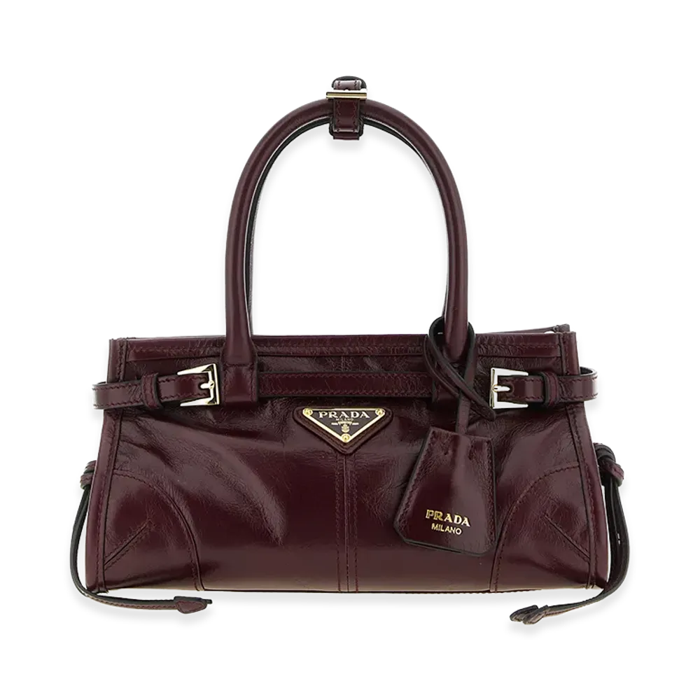 PRADA Women's Bonnie Mini Leather Handbag "Bordeaux"