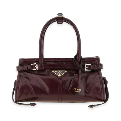 PRADA Women's Bonnie Mini Leather Handbag "Bordeaux"