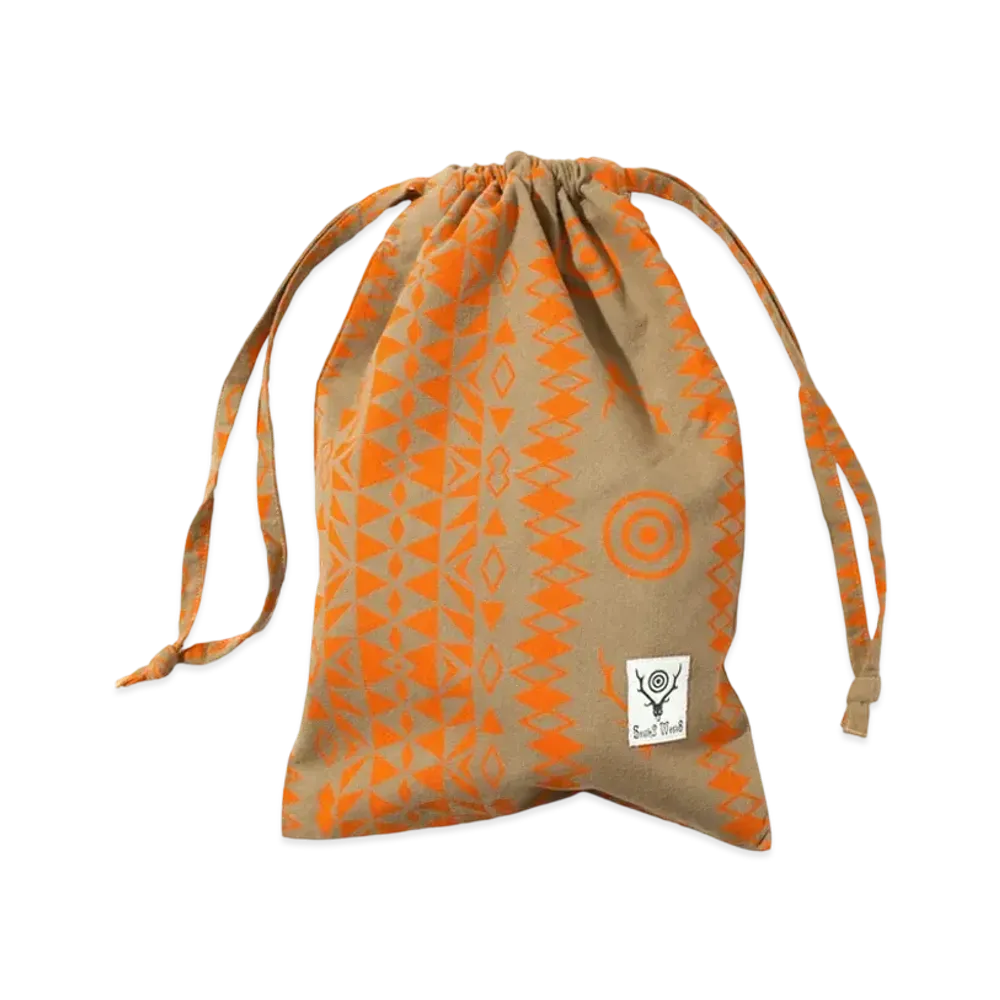 SOUTH2 WEST8 String Bag Cotton Flannel Pt "Skull/Target"