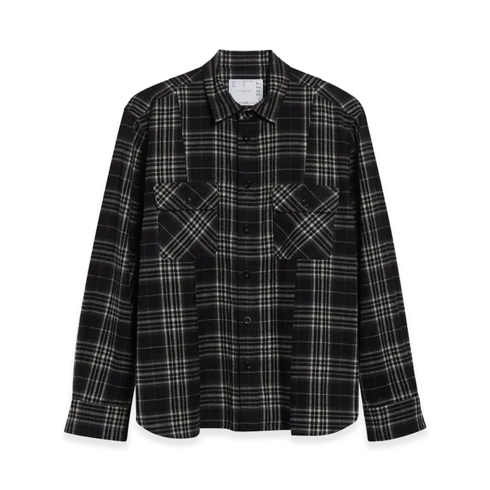 sacai Plaid Flannel Shirt "Black"