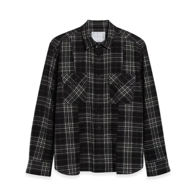 sacai Plaid Flannel Shirt "Black"