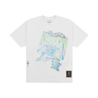 Travis Scott x M&N x University Of KentUCky Handdrawn Tee "White"