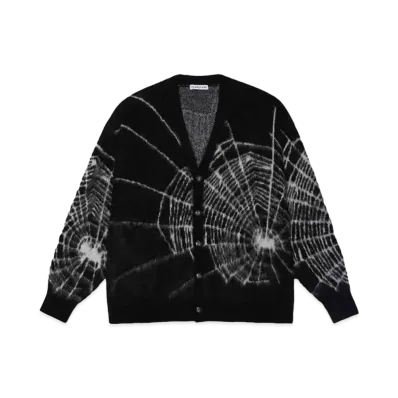 F-LAGSTUF-F SPIDER WEB MOHAIR CARDIGAN "BLACK"