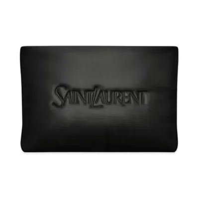 Saint Laurent Small Puffy Pouch in Lambskin "Black"