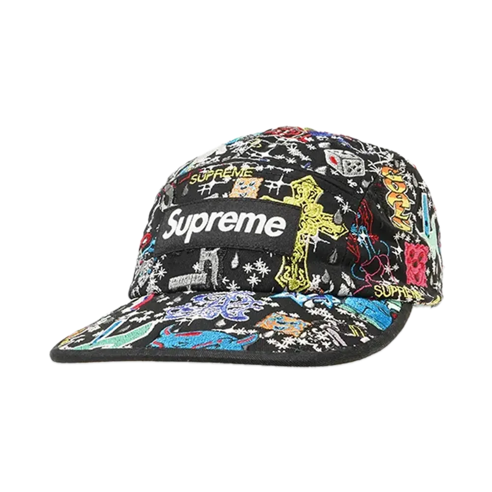 Supreme AOI Embroidered Camp Cap "Black"