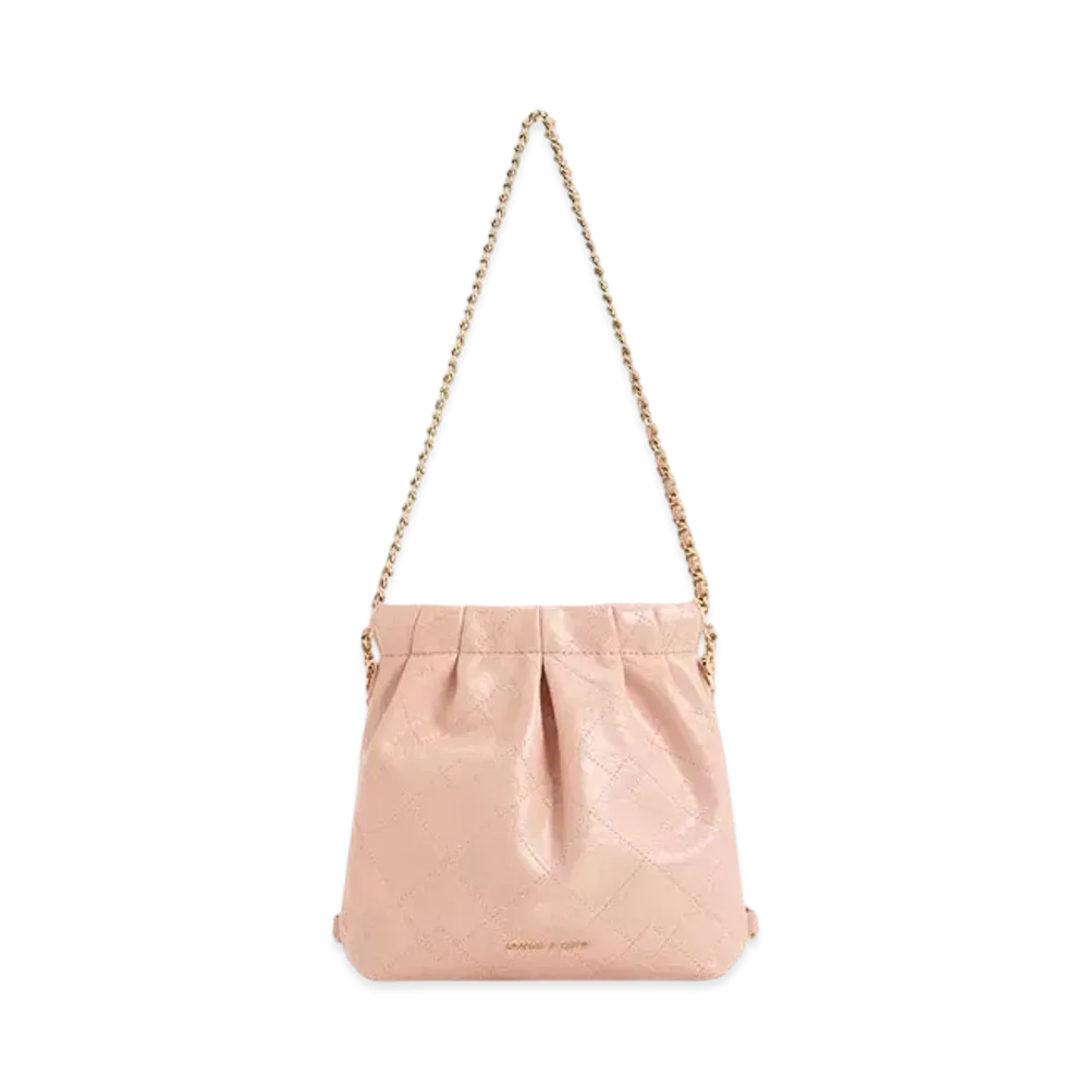 CHARLES & KEITH Duo Chain Handle Two-Way Backpack "Pink"