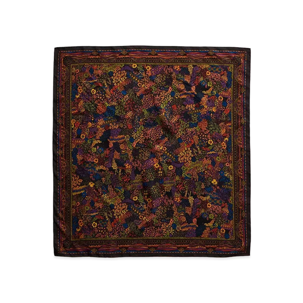 NICENESS P.Harti Printed Silk Scarf "Black"